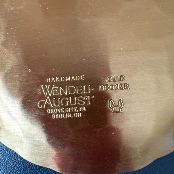 NWOT Wendell August Forge Handmade Bronze "Happy Birthday" 4.5" Coaster - Picture 4 of 4